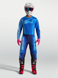 Alpinestars Fluid Kepler trøje og udstyrssæt, motocrosssæt til herre, blå med pink detaljer, åndbart materiale med atletisk pasform til off-road kørsel