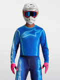 Alpinestars Fluid Kepler trøje, blå herremotocrosstrøje i letvægts polyfabric med ergonomisk pasform til motocross.
