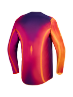 Alpinestars Fluid Kepler Jersey, men's purple and orange motocross top with moisture-wicking polyfabric and longer rear cut.