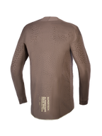 Alpinestars Supertech Air Gold Trøje, brun herre-motocrosstrøje set bagfra med guldgrafik og laser-skåret ventilation.