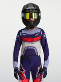 Alpinestars 2027 Supertech Dyna trøje ungdom, lilla og grå motocrosstrøje med atletisk race-fit i åndbart strækmesh