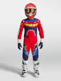 Alpinestars Supertech Dyna trøje og gear set til ungdom, rød og navyblå motocrossudstyr til unge kørere.