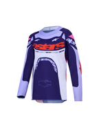 Alpinestars Ungdom Supertech Dyna trøje, motocrosstrøje til unge, mørkeblå og hvid med orange accenter, off-road gear