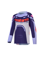Alpinestars 2027 Supertech Dyna Trøje Ungdom, motocross racing, lilla og pink, ventileret strækmesh med race-fit.