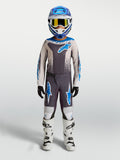 Alpinestars 2027 Ungdom Fluid Drag Gear Set, grå og UCLA-blå motocrossdragt til børn til off-road racing.