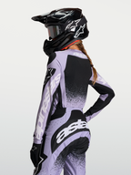 Alpinestars Stella Techstar Swan Jersey, Women's Motocross Racing Top, Light Violet and Black, with a breathable race fit.