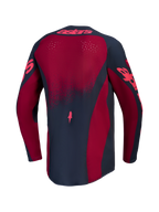 Alpinestars Stella Techstar Swan Jersey, Crimson and Dark Gray women's motocross top with laser-cut ventilation.