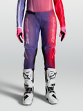 Alpinestars Stella Fluid Kepler bukser, lilla og røde dame-motocrossbukser med forstærkede knæ.