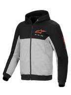 Alpinestars Chrome V2 Sport Hættetrøje, urban herre-motorcykeljakke i sort og meleret grå, CE-certificeret med Nucleon Flex Plus beskyttelse og aramidforstærkninger.