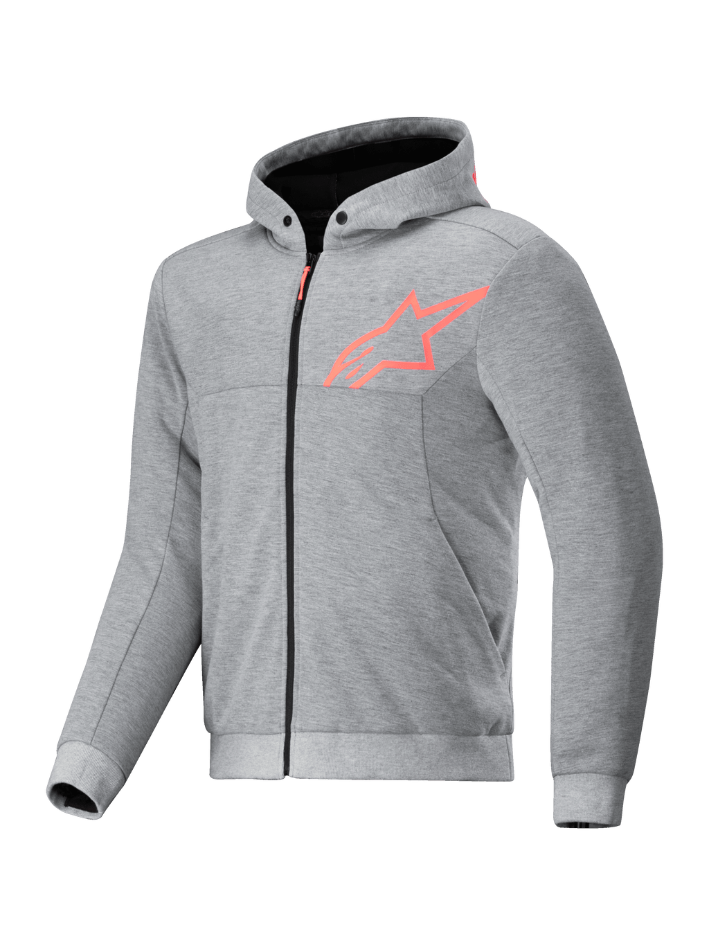 Alpinestars Chrome V2 Sport Hættetrøje, urban motorcykeljakke, grå og rød fluo, tekstil, Tech-Air® klar, CE-certificeret.