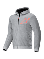 Alpinestars Chrome V2 Sport Hættetrøje, urban motorcykeljakke, grå og rød fluo, tekstil, Tech-Air® klar, CE-certificeret.