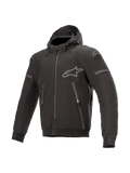 Alpinestars Sektor Tech V2 hættetrøje, motorcykeljakke til herrer, sort, vindresistent tekstil med CE-certificeret beskyttelse og aftagelig hætte