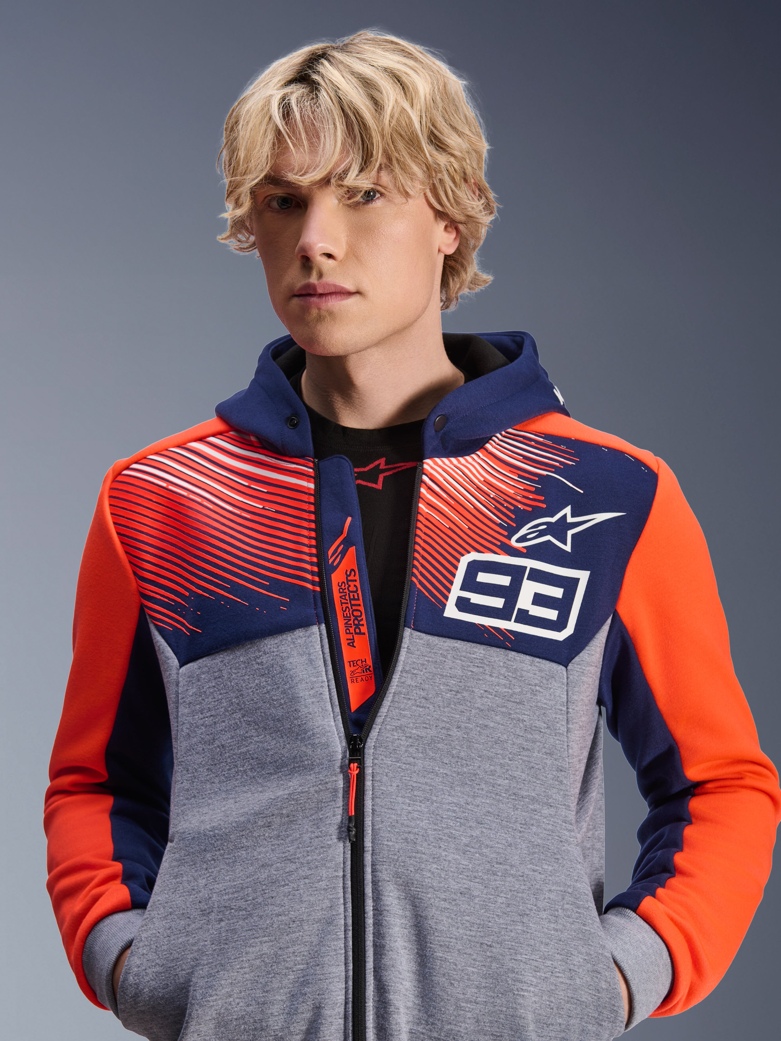 MM93 Chrome V2 Sport - Blue Motorcycle Jacket | Alpinestars®