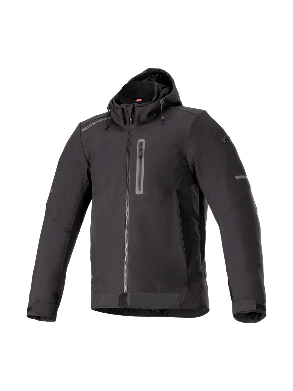 Alpinestars Neo vandtæt hættetrøje, sort urban motorcykeljakke til herrer i vandtæt softshell, Tech-Air Ready-design.