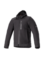 Alpinestars Neo vandtæt hættetrøje, sort urban motorcykeljakke til herrer i vandtæt softshell, Tech-Air Ready-design.