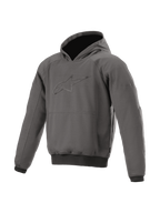 Alpinestars Ageless Hoodie, gray asphalt melange urban motorcycle riding jacket with protective armor.