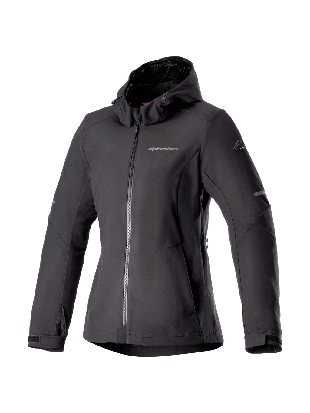 Alpinestars Stella Neo vandtæt hættetrøje, urban motorcykeljakke til damer, sort, vandtæt softshell, CE-certificeret