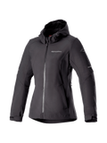 Alpinestars Stella Neo vandtæt hættetrøje, urban motorcykeljakke til damer, sort, vandtæt softshell, CE-certificeret