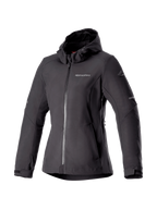 Alpinestars Stella Neo vandtæt hættetrøje, urban motorcykeljakke til damer, sort, vandtæt softshell, CE-certificeret