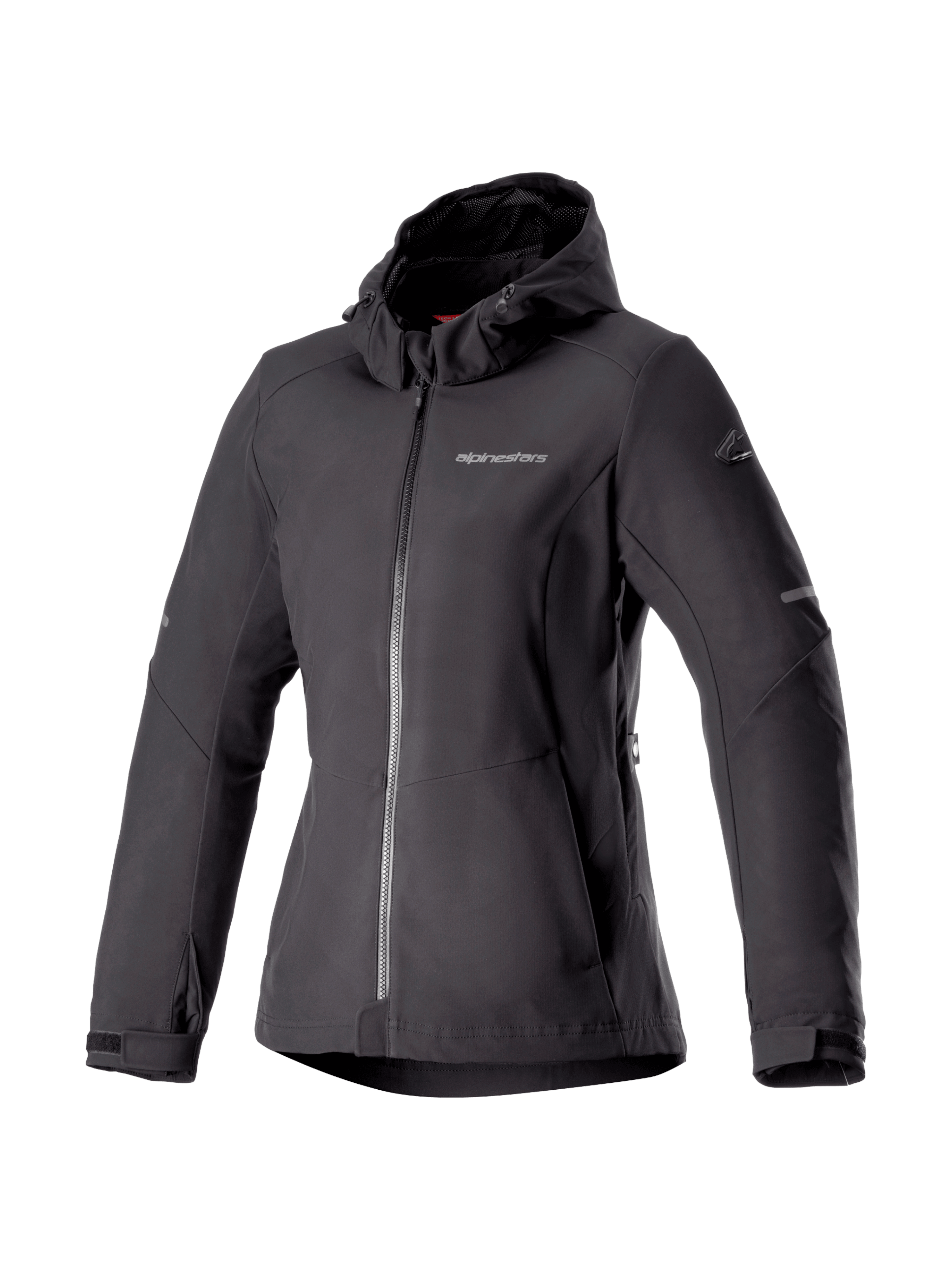 Alpinestars Stella Neo vandtæt hættetrøje, urban motorcykeljakke til damer, sort, vandtæt softshell, CE-certificeret