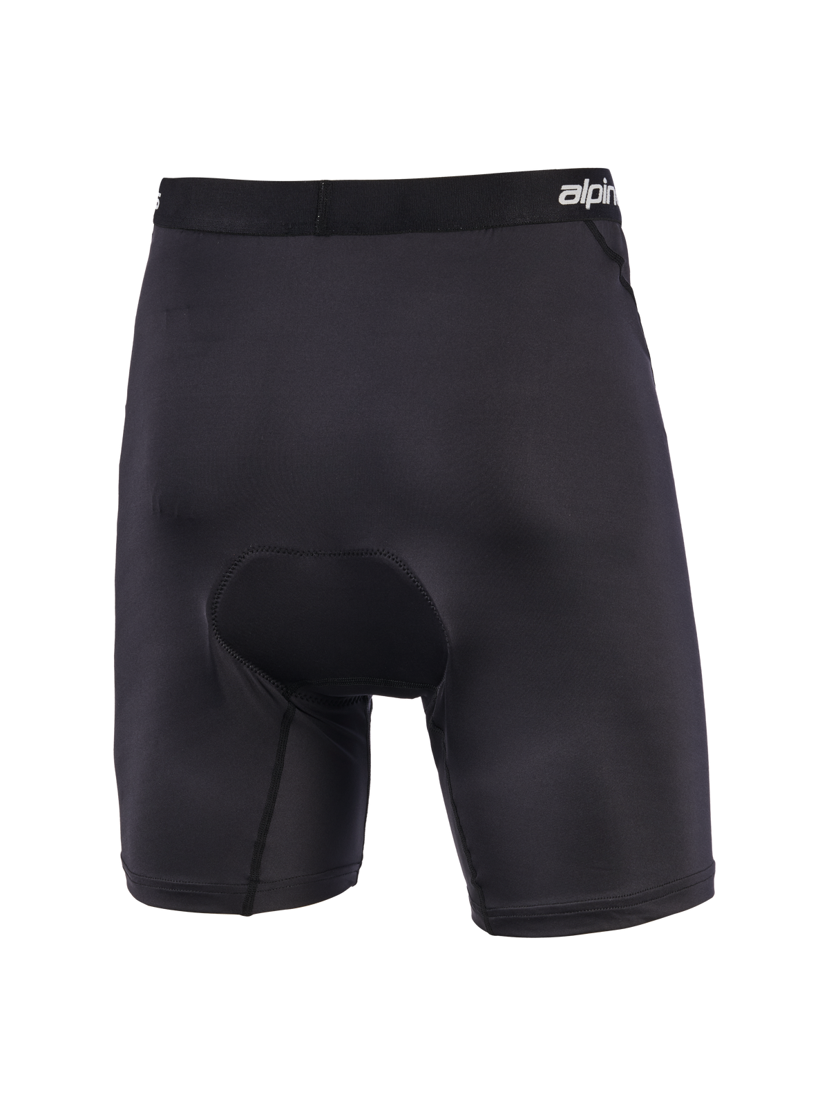 Alpinestars MX Padded Boxer, sorte polstrede motocross base layer shorts, set bagfra med chamois-sædepolstring med flere densiteter, elastisk linning med logo, ergonomisk strækkonstruktion for komfort under off-road kørsel.