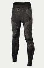 Alpinestars Ride Tech Underdel Winter, motorcykel basislag bukser, sort og grå, med strikkede paneler i dobbelt densitet og teksturerede mønstre, sømløs konstruktion, Alpinestars-logoer på linningen og skinnebenene, designet til kørsel i koldt vejr