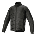 Alpinestars AMT Thermal Liner, sort termisk mellemlagsjakke, med quiltet diagonal polstring og ripstop-materiale, høj krave, gennemgående lynlås foran, letvægtsisolering til motorcykel adventure touring