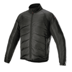 Alpinestars AMT Thermal Liner, sort termisk mellemlagsjakke, med quiltet diagonal polstring og ripstop-materiale, høj krave, gennemgående lynlås foran, letvægtsisolering til motorcykel adventure touring