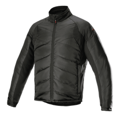Alpinestars AMT Thermal Liner, Black, Thermal Mid-Layer Jacket, features quilted diagonal padding and ripstop fabric, high collar, full-length front zipper, lightweight insulation for motorcycle adventure touring