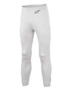 Alpinestars Race V3 Underdel, basislagsbukser til motorsport, hvid, tekstureret flammehæmmende materiale, sort A-star-logo på hoften, ribbede manchetter ved ankler og talje, letvægts teknisk underlag