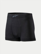 Alpinestars TECH ZX Boxershorts, motorsport base layer undertøj, sort, med gråt Alpinestars-logo på linningen, let flammehæmmende materiale, FIA 8856-2018 certificeret motorsportstøj