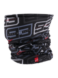 Alpinestars MM93 halsrør, motorcykel halsedisse, sort antracit og klar rød, med gennemgående gråt '93'-mønster og Marc Marquez-branding, røde Alpinestars-logoer, let silkeagtigt stof til landevejskørsel om foråret og sommeren