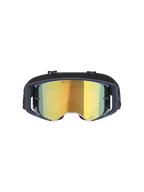 Alpinestars Supertech Vision Vista goggles, motocross-briller, Black Mirror Gold, set forfra med guld-spejlglas og mørk ramme, professionelle off-road racerbriller med "ONE GOAL. ONE VISION." tekst og logodetaljer.