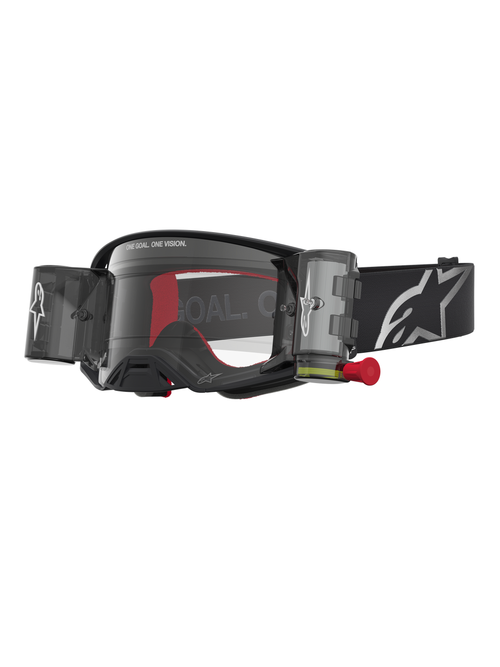Alpinestars Supertech Firma Roll Off Goggles, motocross-goggles, sort og sølv, klar linse og integreret roll off-system.