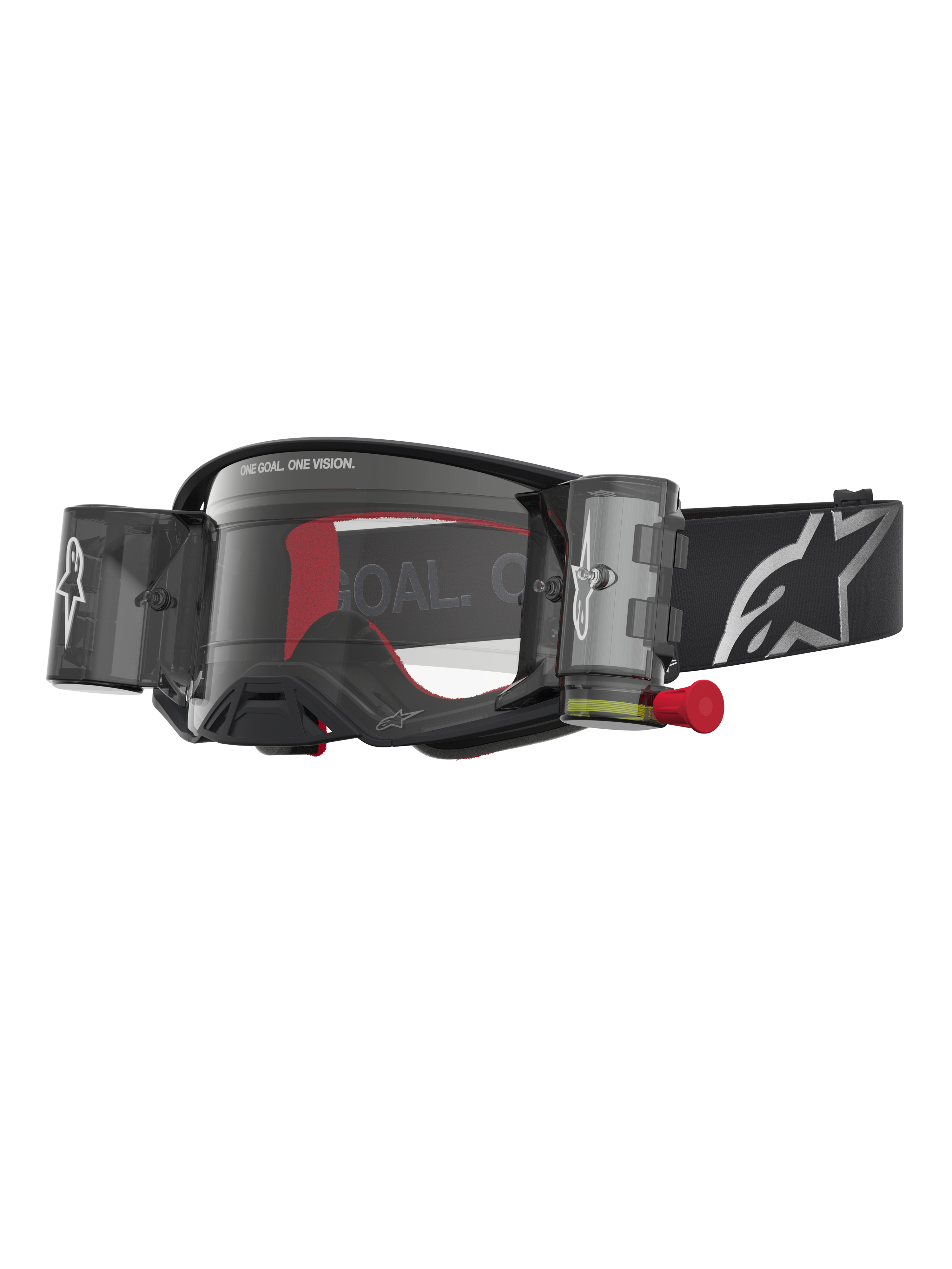 Alpinestars Supertech Firma Roll Off Goggles, motocross-goggles, sort og sølv, klar linse og integreret roll off-system.