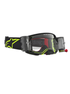 Alpinestars Supertech Firma Roll Off Goggles, Motocross Racing, Black and Yellow Fluo, Clear Lens, with Roll-Off System.