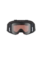Alpinestars Supertech Corp Goggles Absolute Vision, motocrossbriller, sort grå spejl-sølv, med "ONE GOAL. ONE VISION." tekst på linsen, vidvinklet polycarbonatlinse, højtydende øjenbeskyttelse til off-road racing
