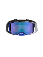 Alpinestars Supertech Hiten Goggles, motocrossgoggles, blå spejllinse og sort-blåt nistret steldesign.