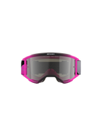 Alpinestars Vision 5 Lahnd Goggles, motocross-briller, Iron Pink Fluo med Mirror Silver-linse, klar lyserød ramme med sølvfarvet spejllinse, med teksten 'ONE GOAL. ONE VISION.', strømlinet aerodynamisk design til off-road-løb