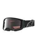 Alpinestars Supertech Vesta motocross-goggles, matsorte med sølv spejllinse, high-definition optik til terrænkørsel.