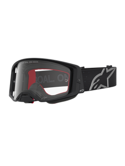 Alpinestars Supertech Vesta goggles, matsorte og sølv motocrossgoggles med klar linse til off-road kørsel.