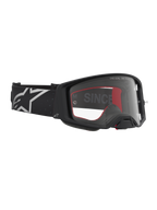 Alpinestars Supertech Vesta Goggles, Black Matte and Silver MX goggles with wide clear lens and lightweight frame.