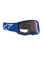 Alpinestars Supertech Vesta Goggles, motocross-goggles, blå og hvid, klar linse, mesterskabsbevist rammedesign til off-road og supercross