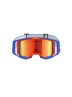 Alpinestars Vision 8 Wordmark goggles, motocross-briller, blå og orange med rød spejllinse, med et bredt synsfelt og højtydende A-FLEX-ramme til terrænkørsel