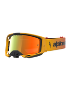 Alpinestars Vision 8 Amber Mirror Goggles til motocross, rød og sort med A-FLEX-ramme og anti-dug spejllinse.