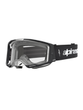 Alpinestars Vision 8 Amber goggles, motocrossbriller i sort og sølv med klar linse og RAM-AIR ventilation.