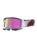 Alpinestars Vision 8 Maven Goggles, motocrossbriller i lilla og sort med pink spejllinse og anti-dug teknologi.