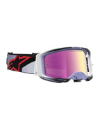 Alpinestars Vision 8 Maven goggles, lilla og sorte motocrossbriller med pink spejllinse og RAM-AIR ventilation