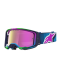 Alpinestars Vision 8 Maven Goggles, motocross-goggles til herre, blå og lilla med pink spejllinse, letvægts A-FLEX ramme og RAM-AIR ventilation til off-road