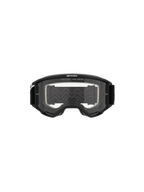 Alpinestars Vision 5 Corp Goggles, motocross-briller, sort ramme med klar linse, set forfra, med 'ONE GOAL. ONE VISION.' branding øverst, bredt synsfelt-design til off-road kørsel